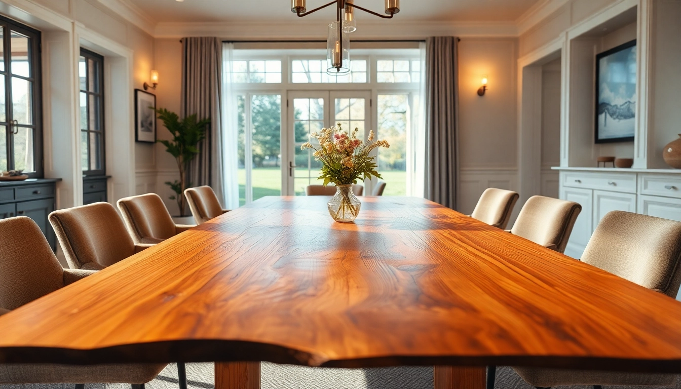 Experience the elegance of a Massiver Eiche Esstisch set in a beautifully decorated dining space with natural lighting and inviting decor.