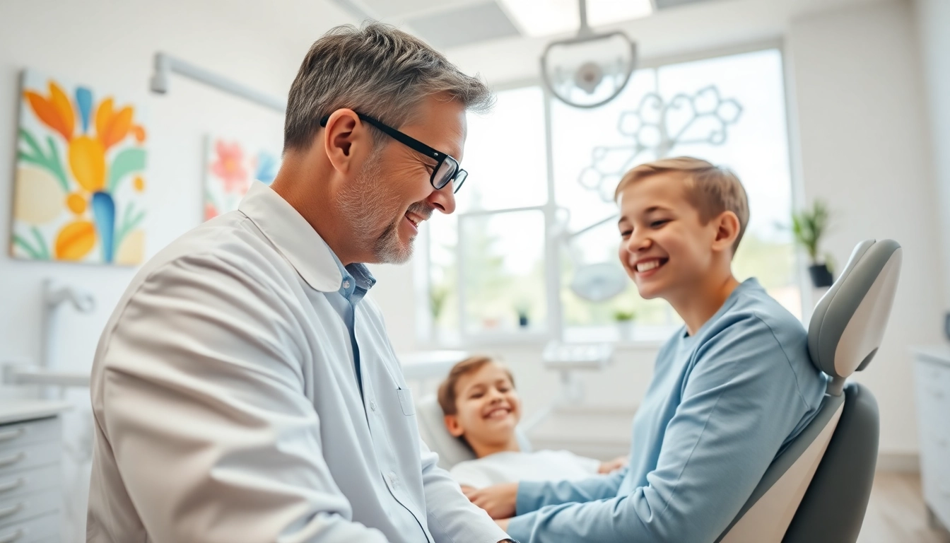Orthodontist Myrtle Beach helping a young patient in a welcoming clinic environment.