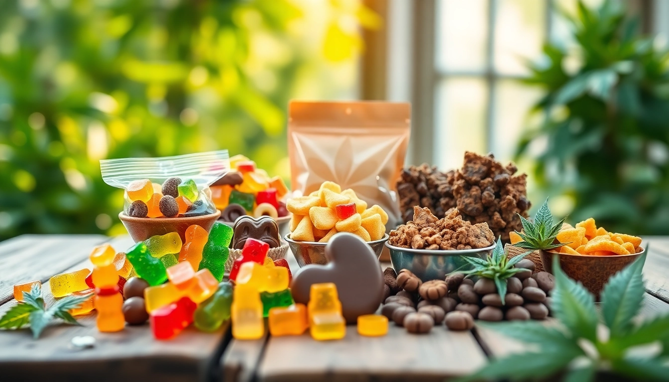 Engaging display of wholesale CBD edibles showcasing vibrant snacks and candies.